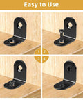 Installation steps for Twenty Piece Heavy Duty Black L Brackets For Wood And Metal Shop Projects Featuring Corrosion Resistant Stainless Steel Build.