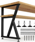 Built Different Industrial Metal Table Legs 30 By 24 Inch Heavy Duty Stand with adjustable feet and installation screws.