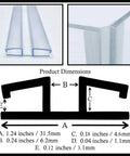 Clear PVC Piano Style Hinge 24 Inch No Screw Or Glue Required For Three Sixteenth Inch Material diagram and dimensions