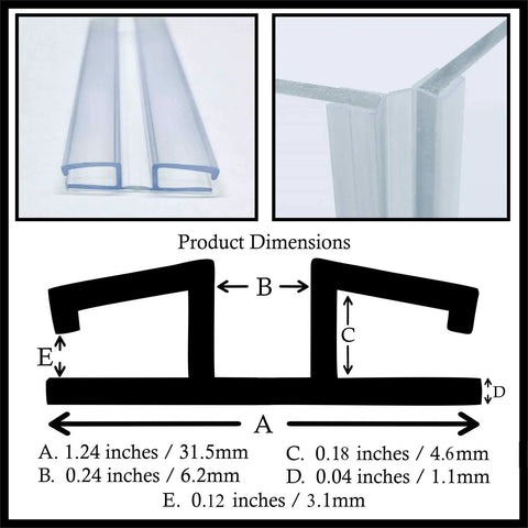 Product dimensions of Skip The Drill These Clear PVC Piano Hinge Strips 18 inches long, showing size details for clear PVC material.