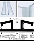 Clear PVC Piano Hinge 24 Inch For Plexiglass And Acrylic Panels 3 16 Thick Two Pack dimensions illustration