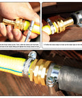 Garden Hose Repair Kit With Clamps For Three Quarter Or Five Eighth Brass Hoses Includes Two Male And Two Female Connectors