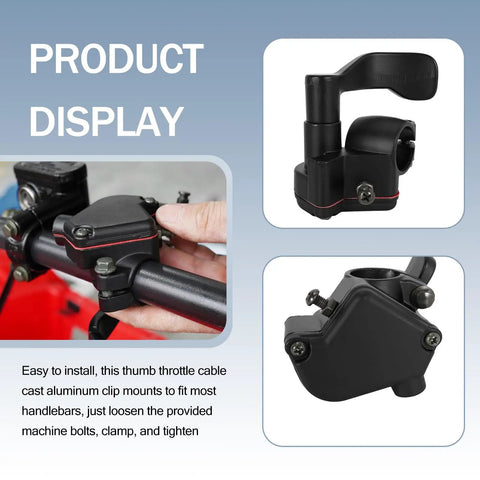 Professional Grade Hella Sturdy 46.5 Inch Motorcycle Thumb Throttle Cable With Slick Rubber Grip, universal twist control remote overview.