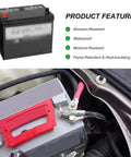 Hella Sturdy Twin Pack 4 Gauge Battery Cable 18 Inch Pure Copper Power Inverter Wire installed on a car battery.