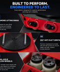 Heavy Duty Industrial Heavy Load Mover With 360 Degree Electric Remote Transport Platform showing diamond lifting rings and anti-slip turntable.