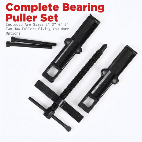 Heavy Duty Bearing Puller Tool Kit 2 Jaw Adjustable Gear Remover For Auto Motorcycle Chrome Vanadium Steel Ensures Durability On Flywheels And Engines, 2-6 in jaws