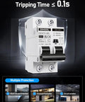 30 Amp Two Pole Solar Disconnect Switch With DIN Rail Mount For 12V 24V 48V And 400V Systems AC DC Circuit Breaker front view