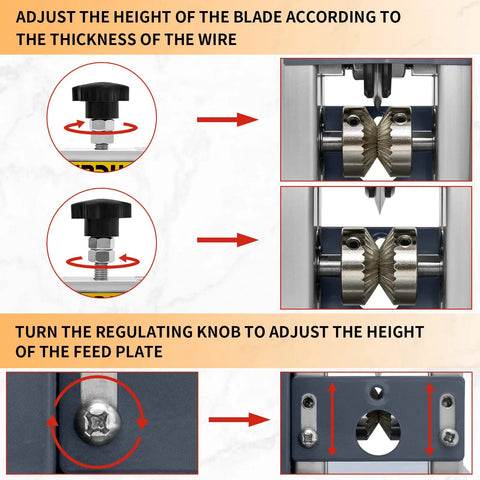 Adjusting blades on Automatic Wire Stripper Machine For Fast Copper Wire Recycling 25W Electric Cable Stripper