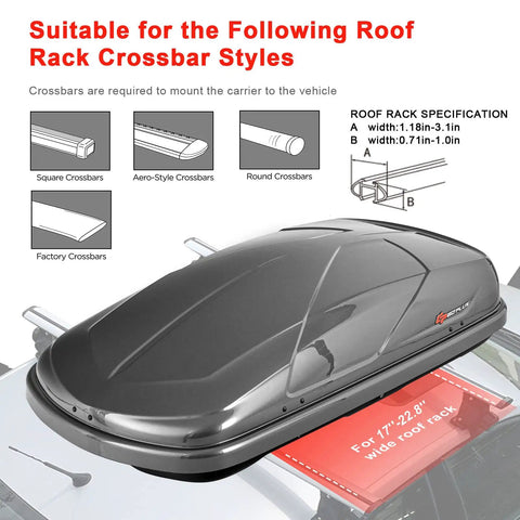 Rock Solid Rooftop Cargo Carrier Hard Shell Waterproof Gear Box Featuring Dual Side Opening Secure Key Lock Aerodynamic Quiet Ride Design Handles Hella Loads Without Skipping A Beat For Ultimate Road Trip Freedom