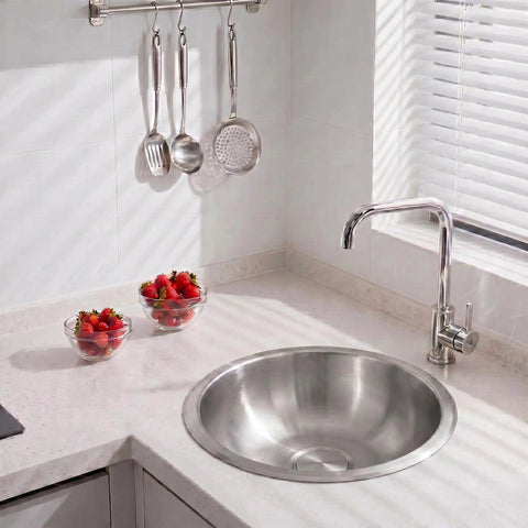 Stainless Steel Bar Sink 17x19x10 Undermount, 16 Gauge RV And Outdoor Wet Bar Sink in modern kitchen setting