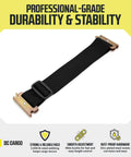Eight Pack E Track Straps Adjustable Heavy Duty Tie Down Straps 12 To 22 Inches for Enclosed Trailers, black strap detail
