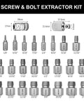 Beast-Ready Heavy Duty 26 Piece CR-MO Screw Extractor Set With Hex Head And Multi-Spline Easy-Out For 3/8 Inch Drive layout.