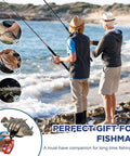Two people fishing, showcasing the 3 Claw Fish Gripper With No Slip Grip, Beefy Heavy Duty Metal Pliers For Catch And Release.