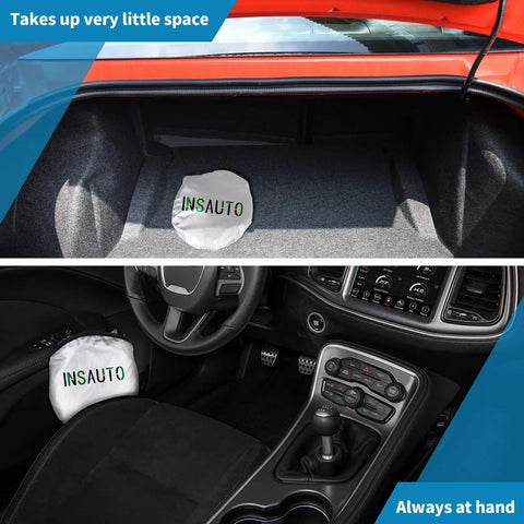Mercedes-Benz C Class Sun Shade Windshield Cover stored compactly in car trunk and interior for W205 W204 CLA CLS CL 2008 to 2024