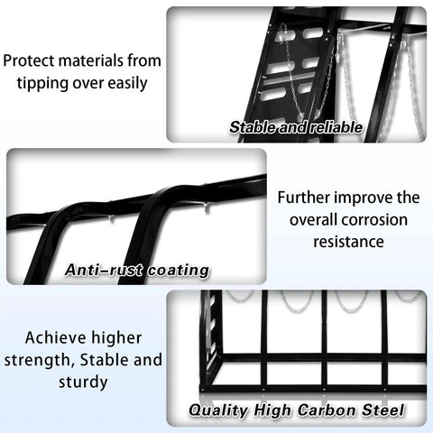 Heavy Duty Vertical Parts Storage Rack For Pipes And Lumber Hella Sturdy Four Bay Metal Bar Rack details showing quality high carbon steel and anti-rust coating.