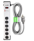 Industrial Grade Heavy Duty Steel Power Strip With 6 Outlet 25 Foot Cord 20 Amp 6 20 T Slot Plug 900 Joule Surge Protector