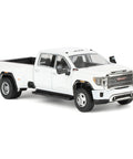 GMC Sierra 3500HD Denali Dually Diecast Truck 1/64 Scale Sick White Frost Exclusive Karson Diecast Limited Edition side view