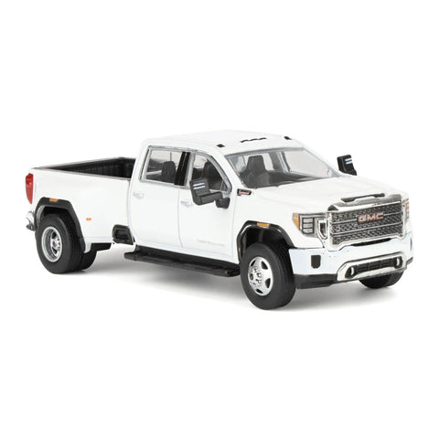 GMC Sierra 3500HD Denali Dually Diecast Truck 1/64 Scale Sick White Frost Exclusive Karson Diecast Limited Edition side view