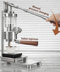 Premium Manual Lever Espresso Maker With 58Mm Professional Brewing Head Portable Hand Pressed Coffee Machine, showing manual operation.