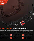Front Sway Bar Kit 36mm with PU End Links for Ram 1500 4WD 2009-2022 Includes Bushings, Retainers and End Links for a Beefed-Up Ride and Tighter Handling Fits Dodge Ram Classic 1500 2019-2022 Suspension Upgrade black sway bar, PU links, bushings and bolts