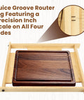 Heavy Duty Solid Wood Router Jig For Cutting Boards with adjustable inch scale, designed for precise juice groove routing.