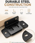Beefy Heavy Duty Stainless Steel Corner Brackets 8 Pack with 90 Degree L Shape Joint Braces and Screws, black steel bracket detail