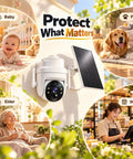 Sleek Solar Powered Security Camera For Outdoor Home Surveillance Featuring Hella Clear 3Mp Video And Smooth Pan Tilt Operation.