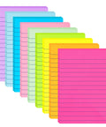 Nine Pack 4x6 Inch Lined Sticky Notes With Lines In Nine Bright Colors Large Ruled Self Adhesive Note Pads 35 Sheets Per Pad