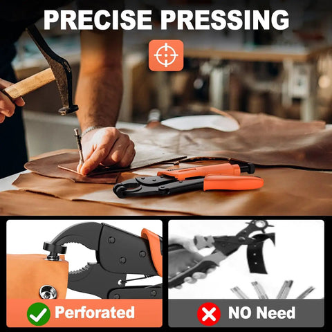 One Hand Snap Fastener Tool Kit For Canvas And Marine Use Heavy Duty Snap Pliers in use on fabric highlighting precise pressing