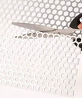 Cutting customizable aluminum dryer vent screen with bird guards mesh 3 inch to 8 inch outdoor vents 2 pack stops bird nests