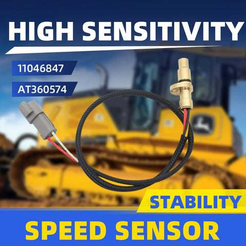 Speed sensor AT360574 for John Deere dozer/crawler; brass sensor with braided cable