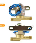 Front and back view of 4040 Humidifier Water Solenoid Valve Replacement for Aprilaire Models 220 224 400 500 600 700 Series