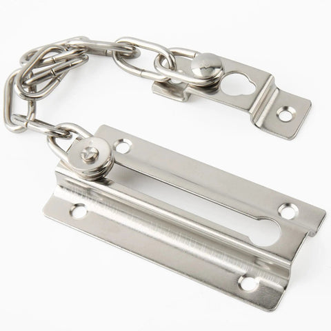 Built Tough Door Chain Lock for Inside Doors, thickened swing bar latch, kid safe privacy lock, easy install, silver finish