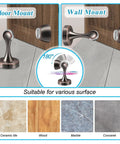 Heavy Duty Magnetic Door Stop With Wall And Floor Mount, Oil Rubbed Bronze Finish, Stainless Steel Catch Holder, installed view