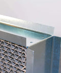Close up of a Return Air Pathways Transfer Grille Retrofit 14x6 For Home HVAC Airflow Enhancement And Pressure Balance.