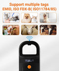 Pet Microchip Reader With D Ring Included For Easy Carry Portable RFID Scanner For Dogs Cats And All Pets OLED Display