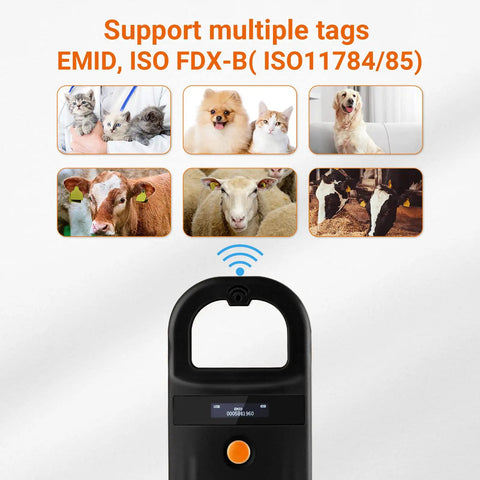 Pet Microchip Reader With D Ring Included For Easy Carry Portable RFID Scanner For Dogs Cats And All Pets OLED Display