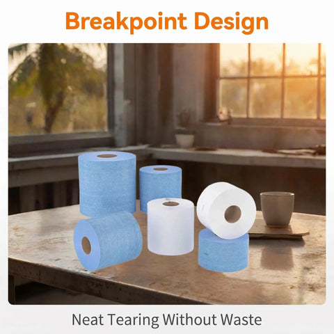 Killer Hella Low Lint Cleanroom Wipe Rolls For PCB Boards And Precision Equipment, multiple rolls on a table in a cleanroom setting.