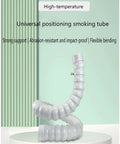 Adjustable 360 Degree Flexible Extraction Arm With Universal Joint Pipe No Sweat Smoke Absorber For Welding And Moxibustion Clinics Rock Solid Articulating Fume Extractor Tube on a display with a green background.