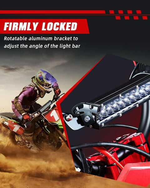 MX650 LED Dirt Bike Headlight With Switch 7.16 Inch Driving Lights Beefed Up Universal 12 24V Fit For 7 8 Inch And One Eighth Inch Handlebars Great For MX650 MX500 MX350 And More