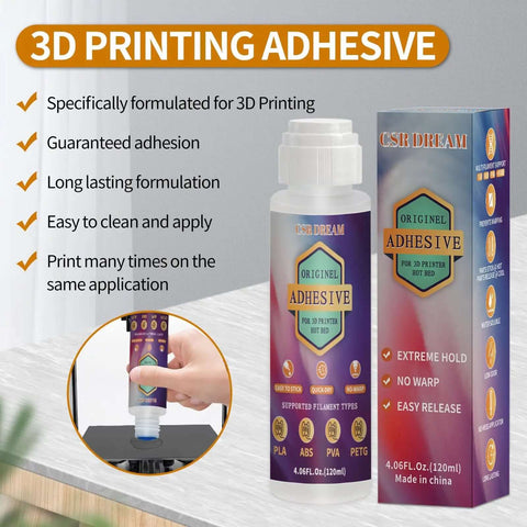 Heavy Duty 3D Printer Adhesive Glue For Hot Bed Bonding With Strong Grip And Minimal Warping For ABS PLA PLA Plus PETG And TPU Filaments No Residue