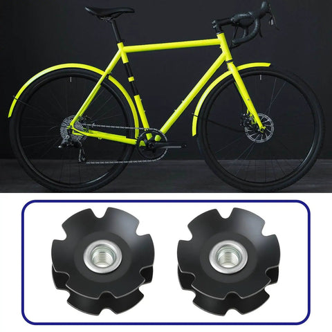Two Pack Bicycle Front Fork Bowl Star Nuts For One And A Quarter Inch Diameter Forks With M6 Threads And Twenty Nine Point Four Millimeters Width