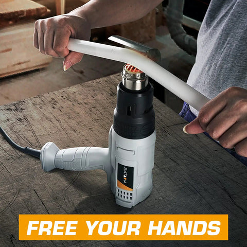Heavy Duty 1500W Heat Gun Kit With 3 Temperature Levels And Cooling Mode Includes 5 Nozzles For Crafts Shrink Tubing