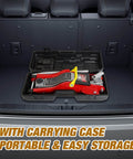 Floor Jack 2.5 Ton Hydraulic Low Profile Trolley Car Jack With Portable Storage Case in vehicle trunk