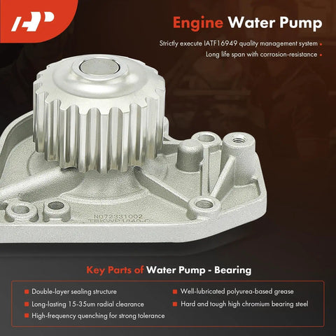Engine Timing Belt Kit With Water Pump Tensioner And Seals For Honda CRV 1997 2001 And Acura Integra 1996 2001 water pump detail