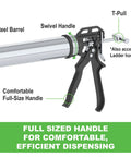 30 Oz Bulk Caulking Gun With 12 To 1 Drive, steel barrel, swivel handle, full-size handle, and T-pull, detailed view