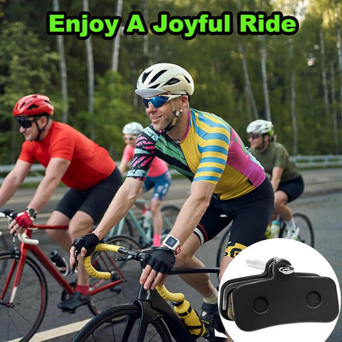 Cyclist riding with Beefy Semi-Metallic Disc Brake Pads For Mountain Bikes D02S D03S shown in inset