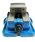 Front view of Beefy 5 Inch Milling Machine Lockdown Vise with Swivel Base and Hardened Ductile Iron Construction for CNC Machining