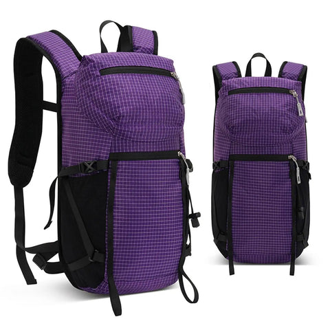 Purple 25L Outdoor Hiking Backpack For Men With Breathable Mesh Back And Lightweight Design Tear Nylon Daypack With Anti Theft Zipper