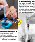 Comparison of Fountain Pen Cleaning Kit With Nibs Cleaner versus traditional pen flushing, showing ease of use and effectiveness.